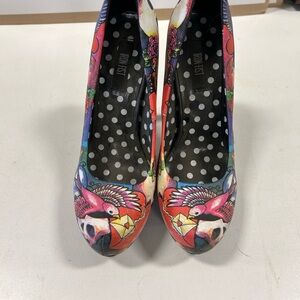 Iron Fist Colorful Bird Design Heels